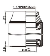 ŠOLJA VOLANA AHEAD 1 1/8'' POLUINTEGRISANA, Fe, black